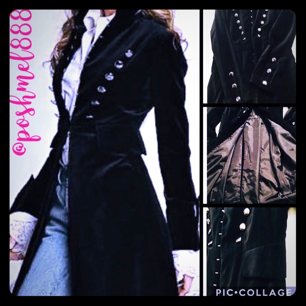 :: Pure Badass⚔️👑Rare Flawless Velvet Steampunk/Military Jacket Size: 18w - Picture 6 of 11